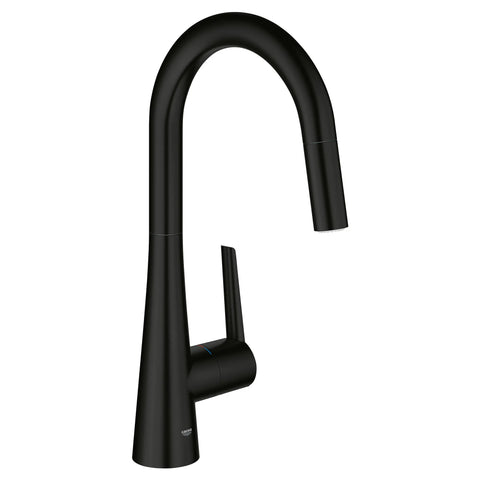 GROHE Zedra Single-Handle Pull Down Kitchen Faucet Dual Spray 1.75 GPM (6.6 L/min) - Matte Black