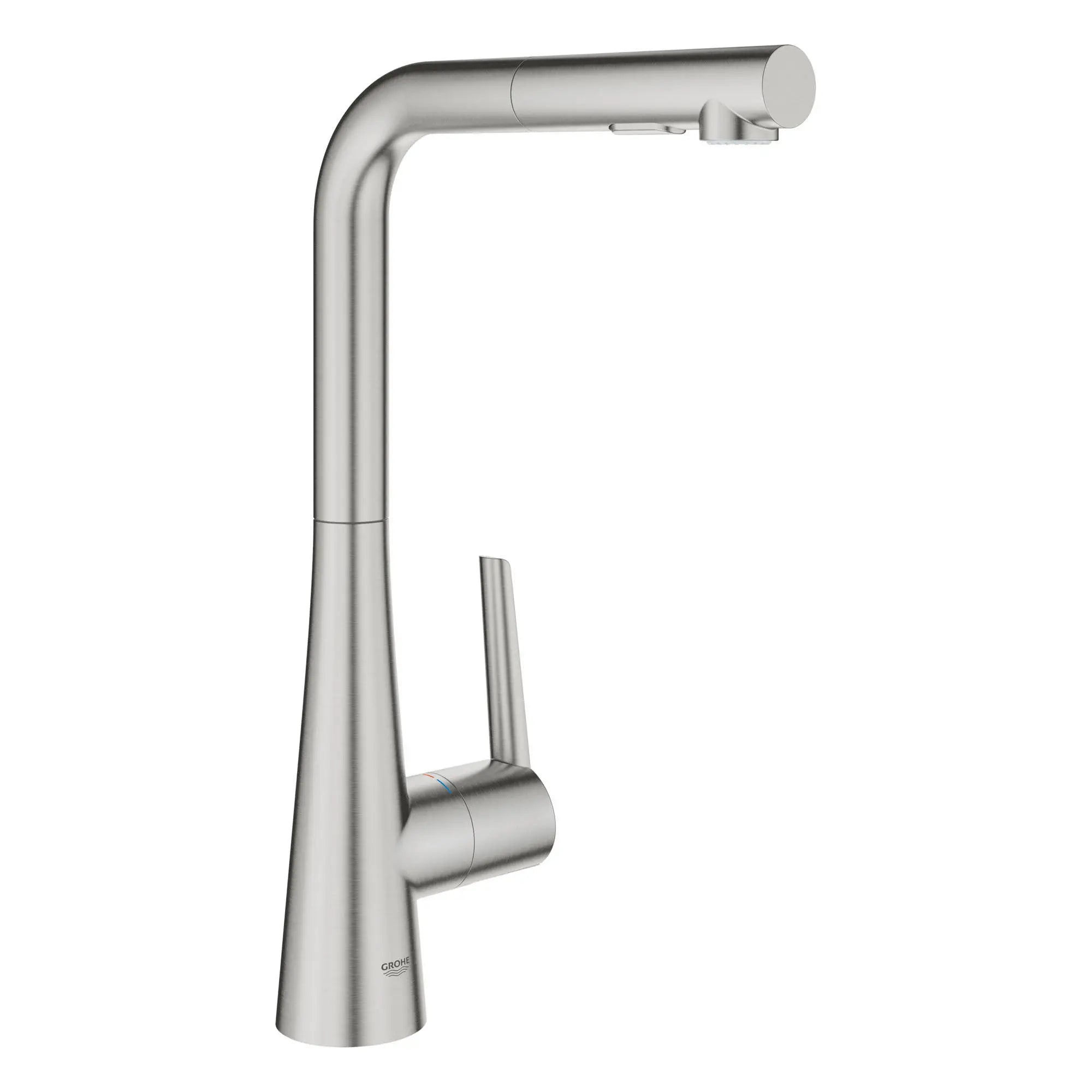 GROHE Zedra Single-Handle Pull-Out Kitchen Faucet Dual Spray 1.75 GPM (6.6 L/min) // SUPERSTEEL INFINITYFINISH // 54117_33893DC2_1_CDNwebp.webp