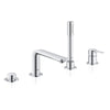 [19577001] 4-Hole Single-Handle Deck Mount Roman Tub Faucet with 1.75 GPM (6.6 L/min) Hand Shower - GROHE StarLight Chrome