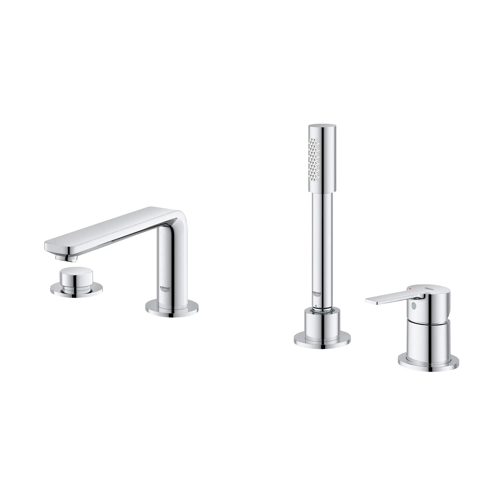 4-Hole Single-Handle Deck Mount Roman Tub Faucet with 1.75 GPM (6.6 L/min) Hand Shower // GROHE STARLIGHT CHROME // 547_19577001-four-hole-bathtub-faucet-with-handshower-enviro-5_0_CDNwebp.webp
