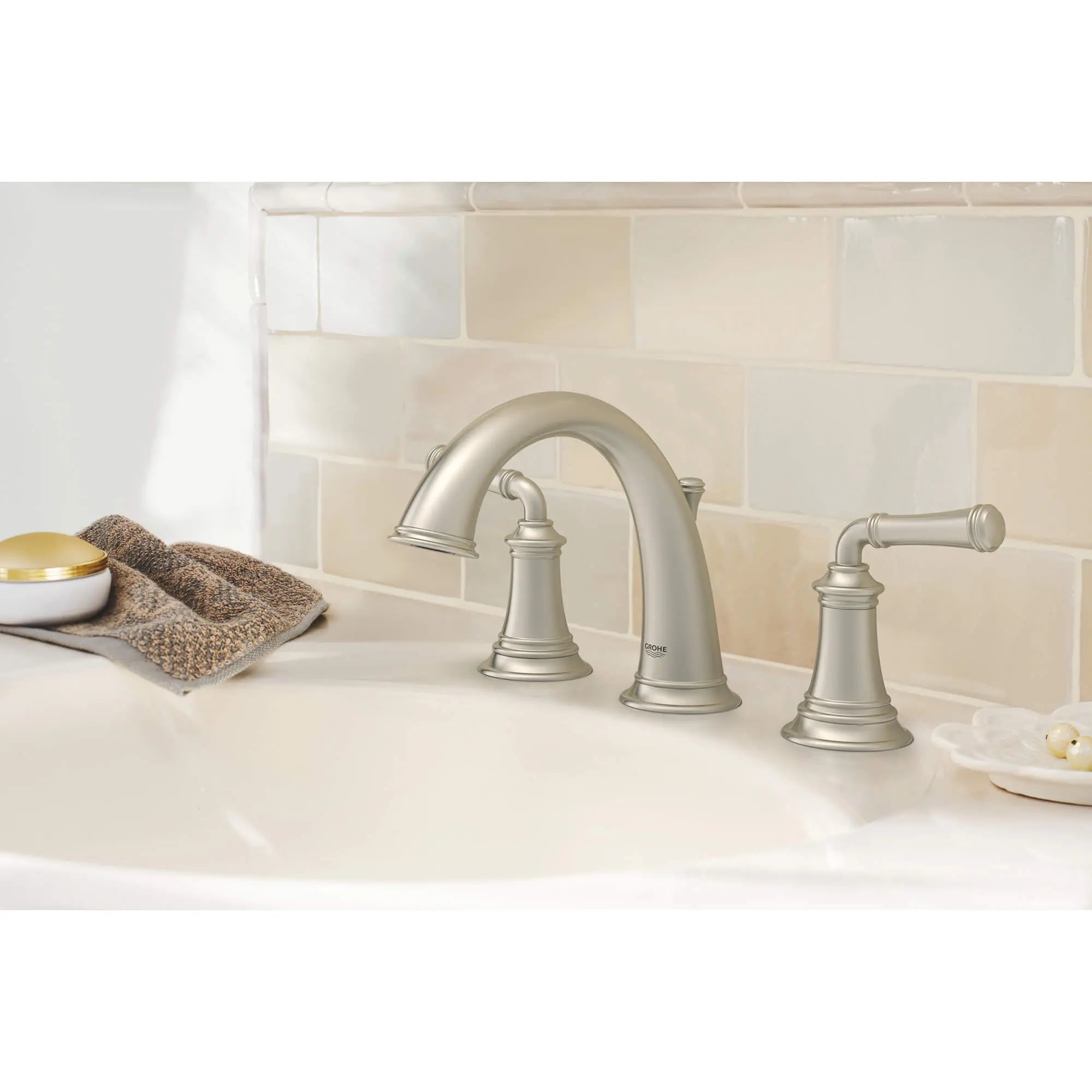 8-inch Widespread 2-Handle S-Size Bathroom Faucet 1.2 GPM // GROHE STARLIGHT CHROME // 577_20475000-8-inch-widespread-two-handle-bathroom-faucet-enviro-1_0_CDNwebp.webp