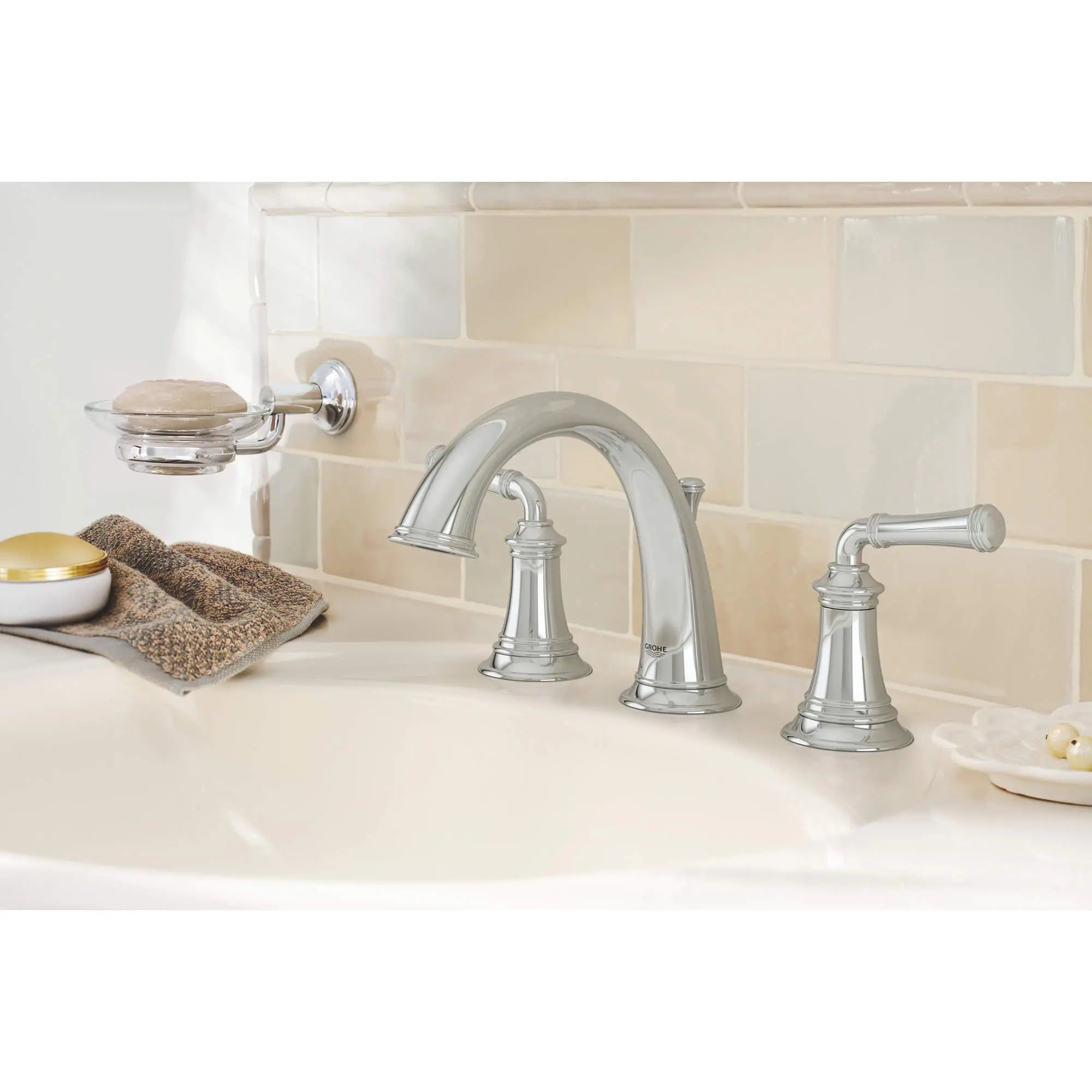 8-inch Widespread 2-Handle S-Size Bathroom Faucet 1.2 GPM // GROHE STARLIGHT CHROME // 578_20475000-8-inch-widespread-two-handle-bathroom-faucet-enviro-2_0_CDNwebp.webp