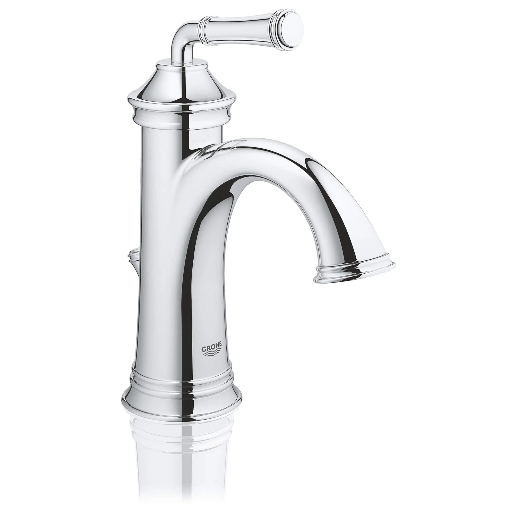 Single Hole Single-Handle S-Size Bathroom Faucet 1.2 GPM // GROHE STARLIGHT CHROME // 613_21111000-single-handle-bathroom-faucet-enviro-1_0_CDNwebp.webp