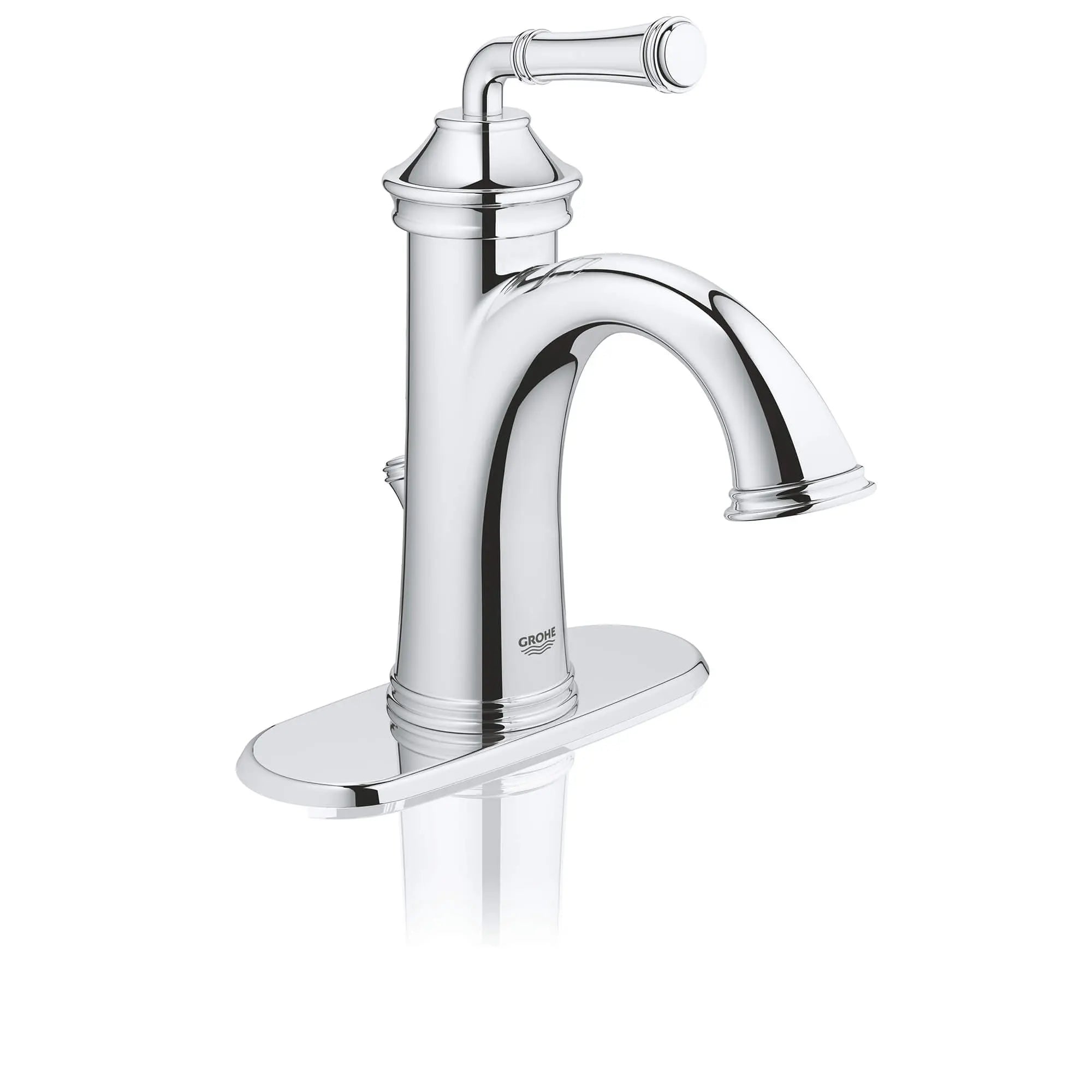Single Hole Single-Handle S-Size Bathroom Faucet 1.2 GPM // GROHE STARLIGHT CHROME // 614_21111000-single-handle-bathroom-faucet-enviro-2_0_CDNwebp.webp