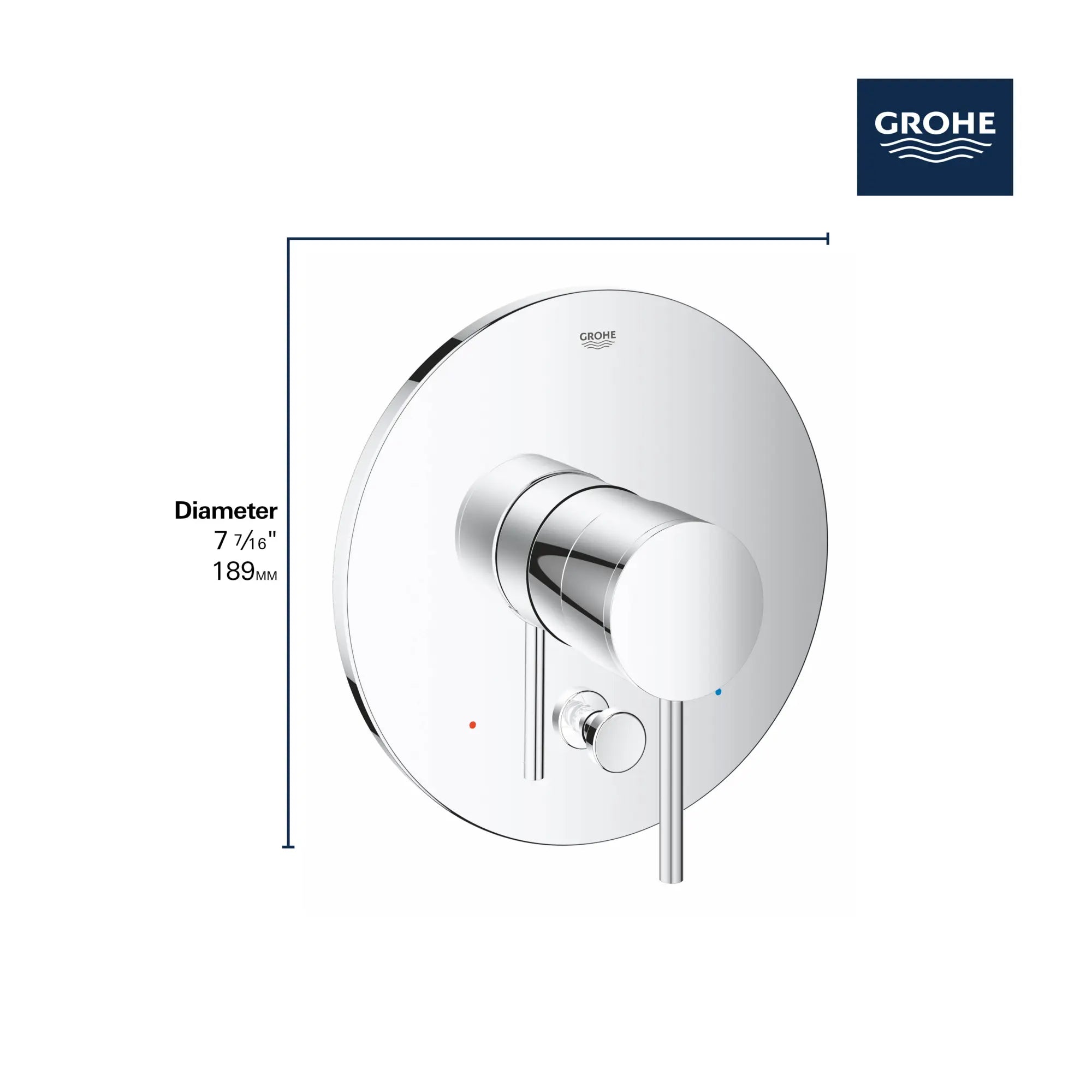 Pressure Balance Valve Trim with Diverter // GROHE STARLIGHT CHROME // 68486_GROHE_Atrio_Trims_19867_3_Infographics_2_0_CDNwebp.webp