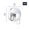 [19595001] Pressure Balance Valve Trim with Cartridge - GROHE StarLight Chrome