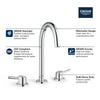 [2021700A] 8-inch Widespread 2-Handle L-Size Bathroom Faucet, 1.2 GPM (4.5 L/min) - GROHE StarLight Chrome