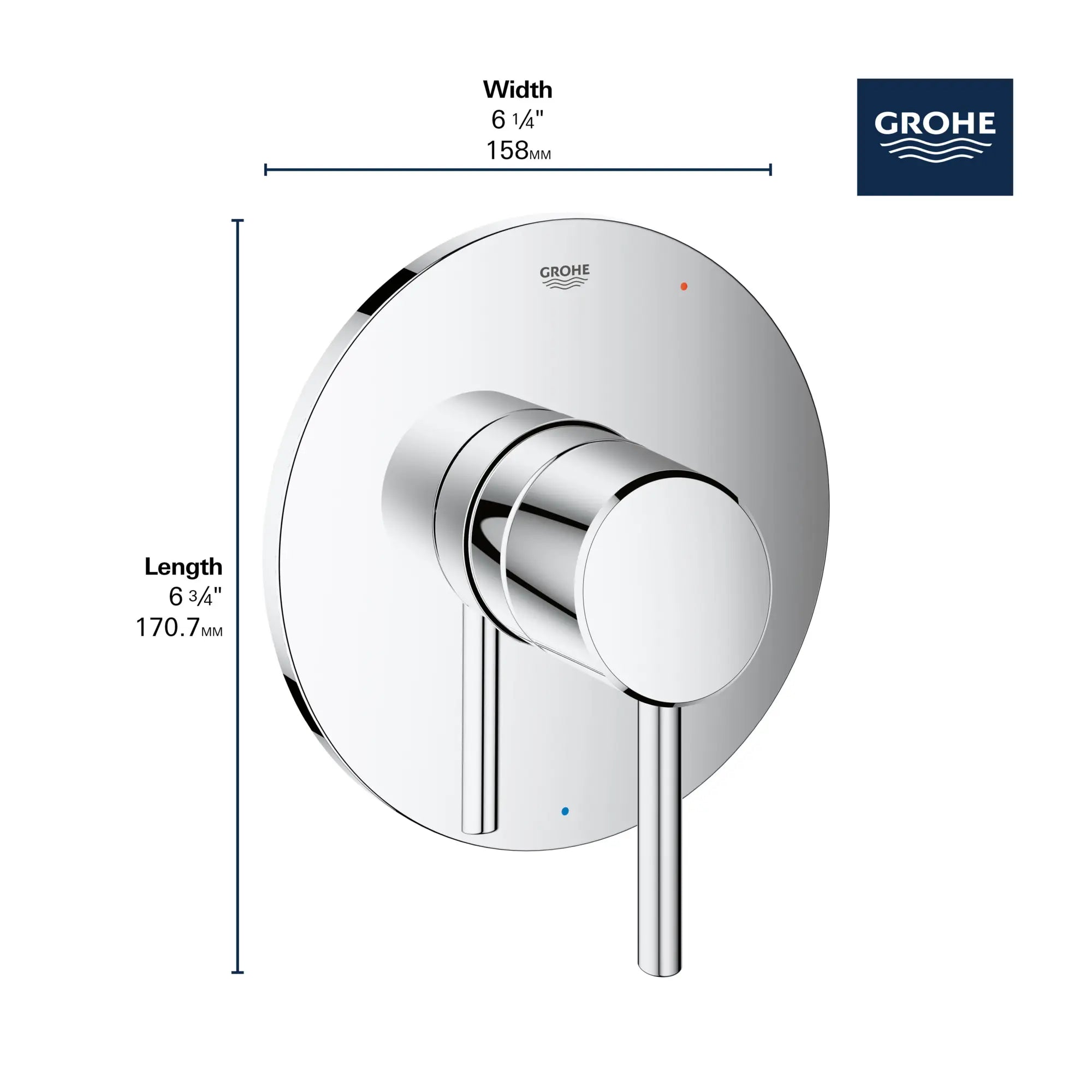 Pressure Balance Valve Trim with Cartridge // BRUSHED NICKEL INFINITYFINISH // 68554_GROHE_Concetto_Bath_PBV_Trims_14468_0_Infographics_2_0_CDNwebp.webp