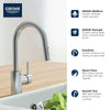 [32665003] Concetto Single-Handle Pull-Down Kitchen Faucet Dual Spray 1.75 GPM (6.6 L/min) - GROHE StarLight Chrome