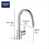 [32665003] Concetto Single-Handle Pull-Down Kitchen Faucet Dual Spray 1.75 GPM (6.6 L/min) - GROHE StarLight Chrome