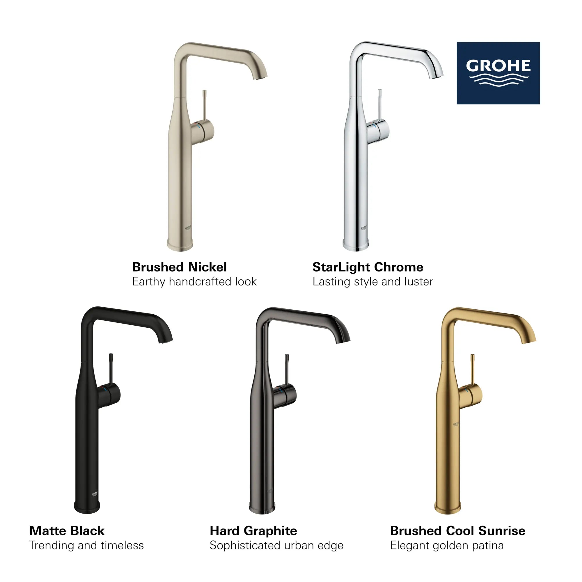 Single Hole Single-Handle Deck Mount Vessel Sink Faucet, 1.2 GPM (4.5 L/min) // GROHE STARLIGHT CHROME // 68639_GROHE_Essence_Bath_OHM_XL-Size_23538_A_Info_3_0_CDNwebp.webp