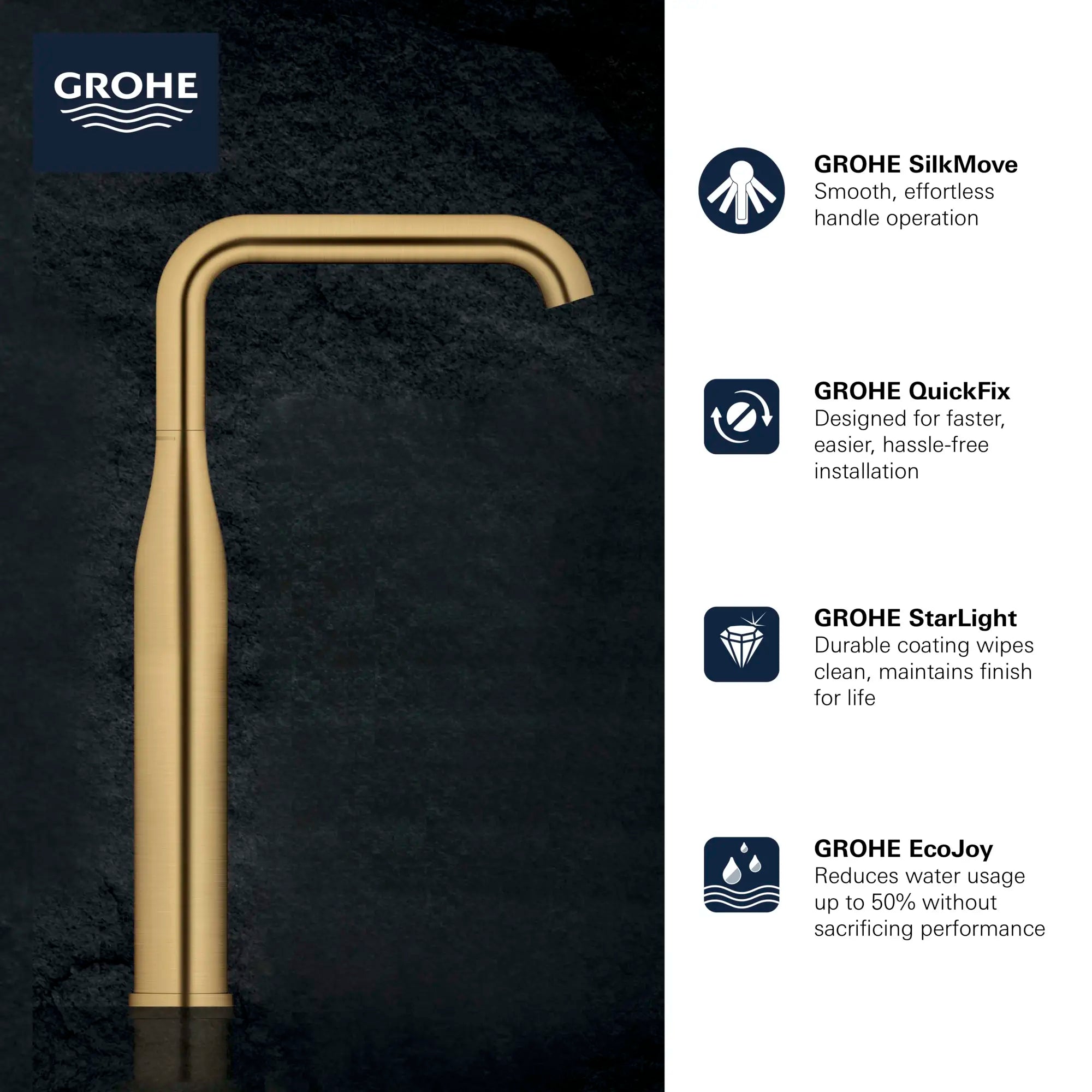 Single Hole Single-Handle Deck Mount Vessel Sink Faucet, 1.2 GPM (4.5 L/min) // GROHE STARLIGHT CHROME // 68652_GROHE_Infographics_Essence_Bath_OHM_XL-Size_23538_F1_0_CDNwebp.webp
