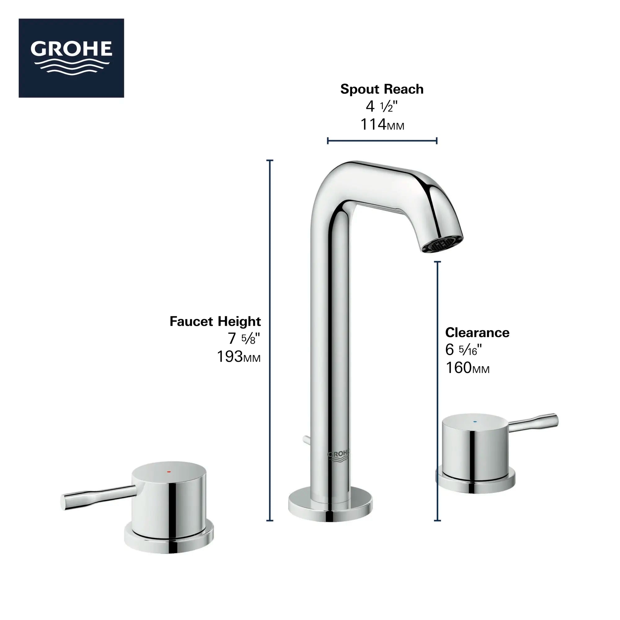 8-inch Widespread 2-Handle M-Size Bathroom Faucet, 1.2 GPM (4.5 L/min) // GROHE STARLIGHT CHROME // 68655_GROHE_Infographics_Essence_Bath_Wideset_M-Size_20297_2_0_CDNwebp.webp