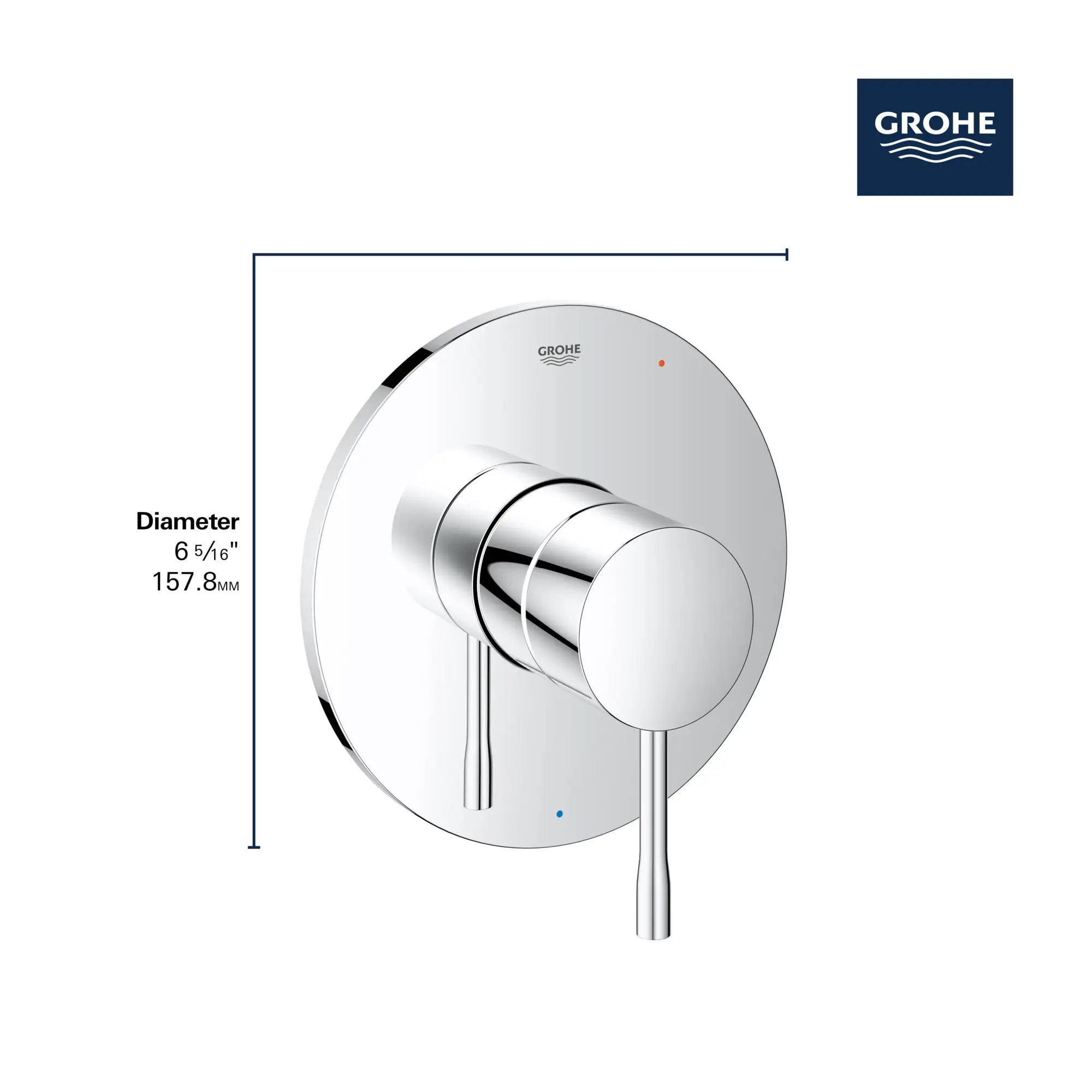 Pressure Balance Valve Trim with Cartridge // HARD GRAPHITE // 68664_GROHE_Essence_Trim_14472_0_Infographics_2_0_CDNwebp.webp