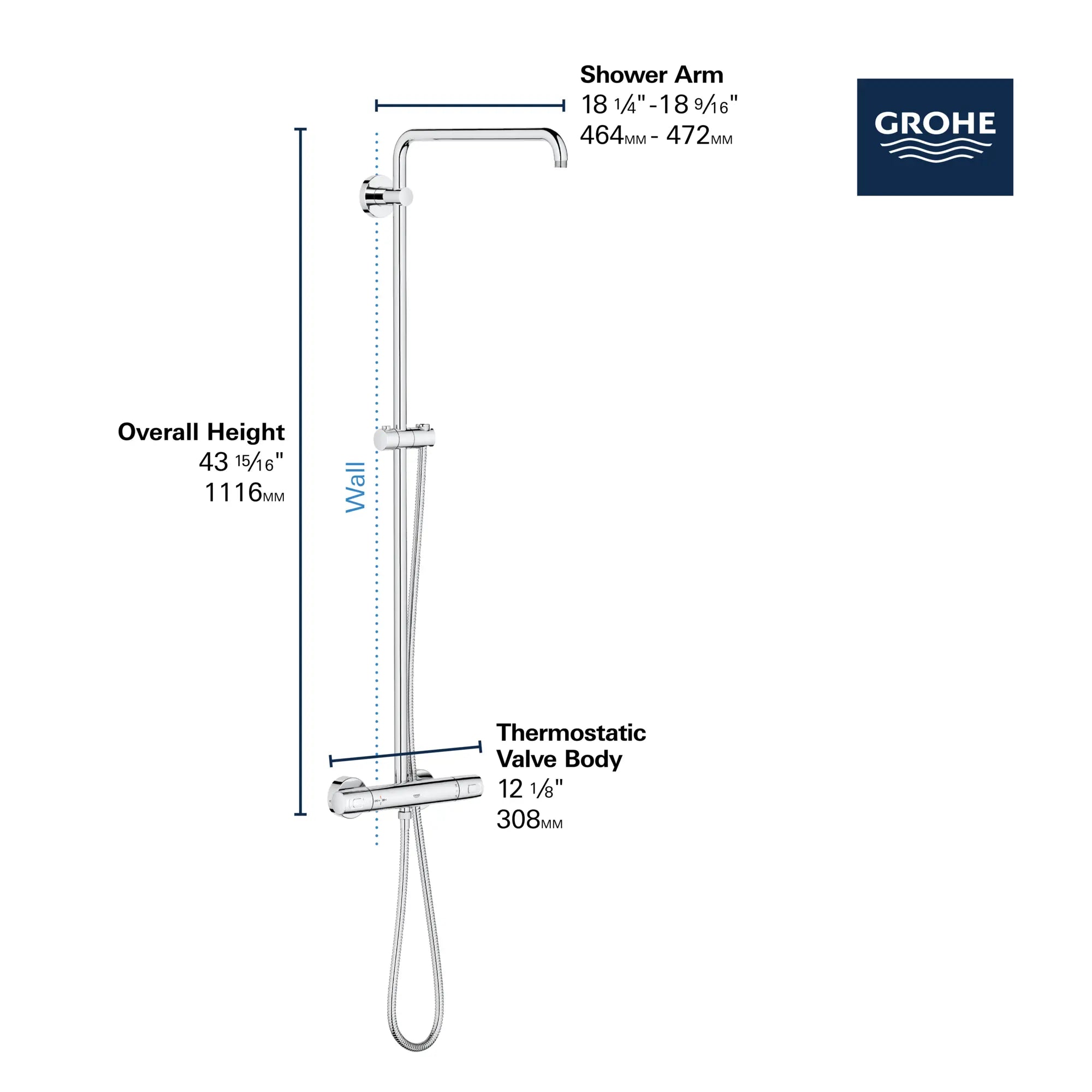 CoolTouch Thermostatic Shower System // GROHE STARLIGHT CHROME // 68748_GROHE_Euphoria_Shower_26728_0_Infographics_2_0_CDNwebp.webp
