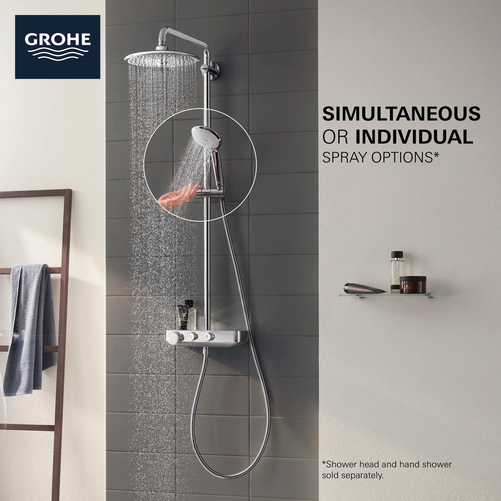 Thermostatic Shower System // GROHE STARLIGHT CHROME // 68776_2018_GROHE_InfoGraphic_EuphoriaSmartControl_handshower1_0_CDNwebp.webp