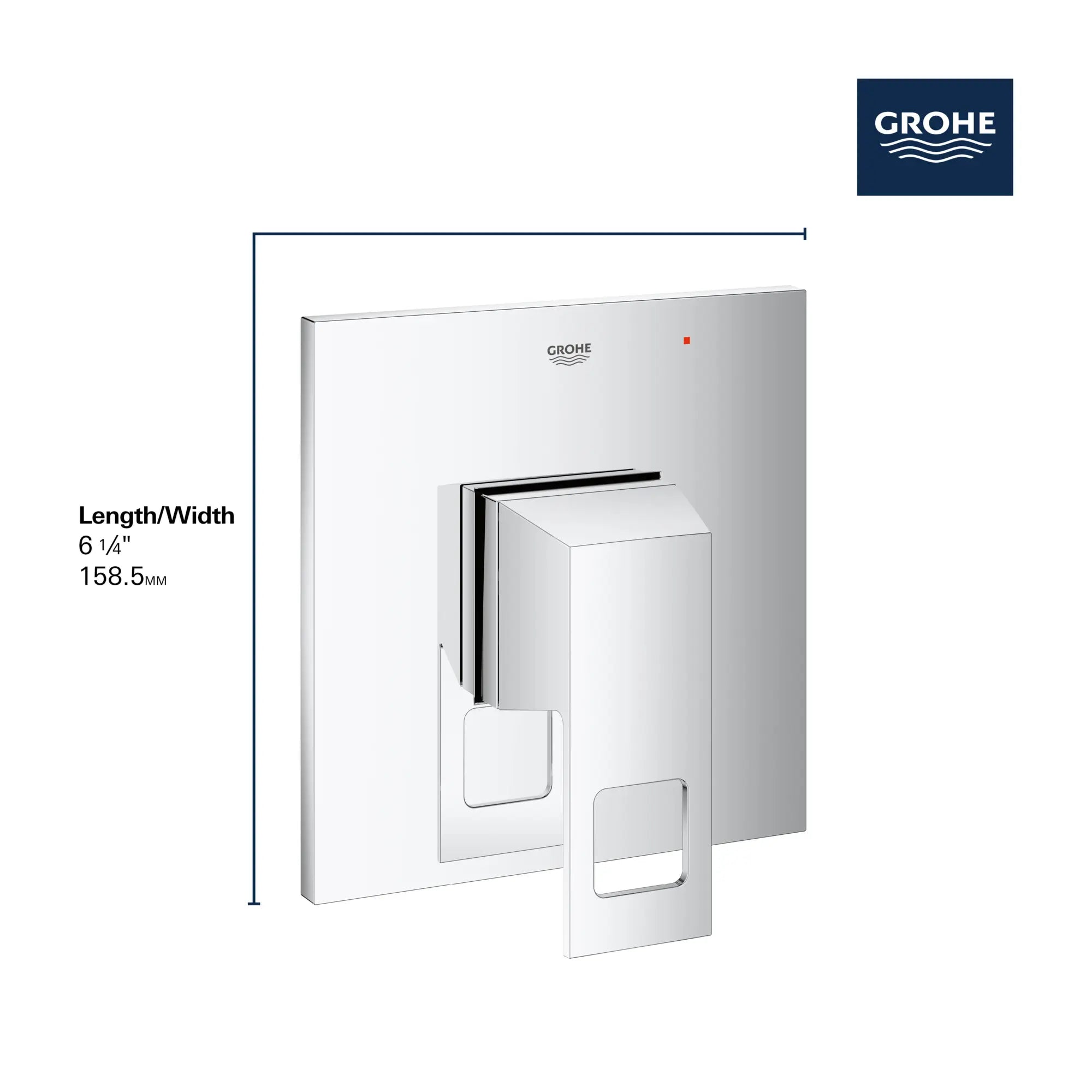 Pressure Balance Valve Trim with Cartridge // GROHE STARLIGHT CHROME // 68802_GROHE_Eurocube_Trims_14469_0_Infographics_2_CDNwebp.webp