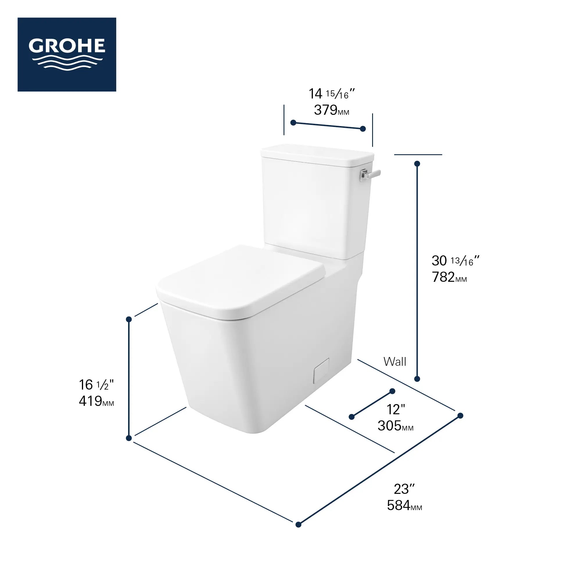 Two-piece Right Height Elongated Toilet with seat, Right-Hand Trip Lever // RIGHT / ALPINE WHITE // 68840_GROHE_Eurocube_Toilet_39663000_Infographic_2_0_CDNwebp.webp