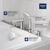 [25245003] 4-Hole Single Handle Deck Mount Roman Tub Faucet with 1.75 GPM (6.6 L/min) Hand Shower - GROHE StarLight Chrome