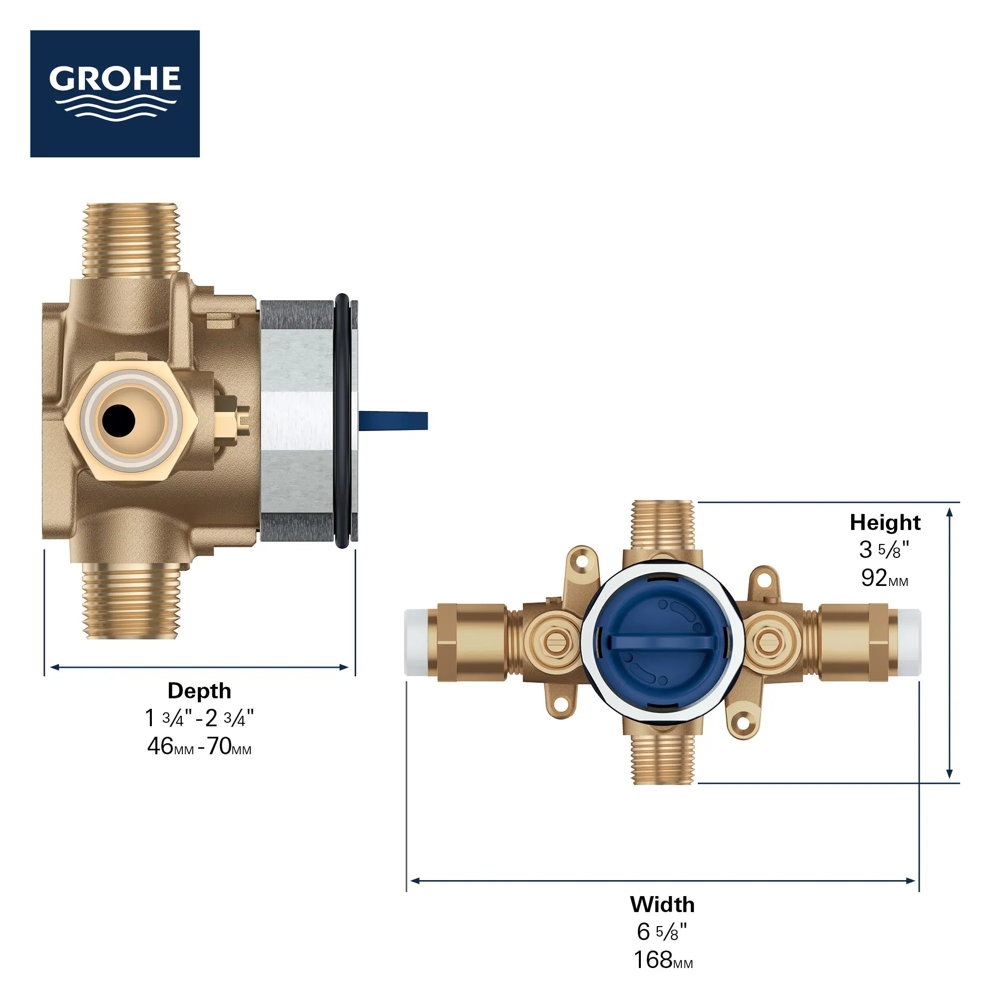 Pressure Balance Rough-In Valve 1/2" CPVC Inlets // NO FINISH // 68897_GROHE_GrohSafe_3.0_35114000_Infographic_2_0_CDNwebp.webp
