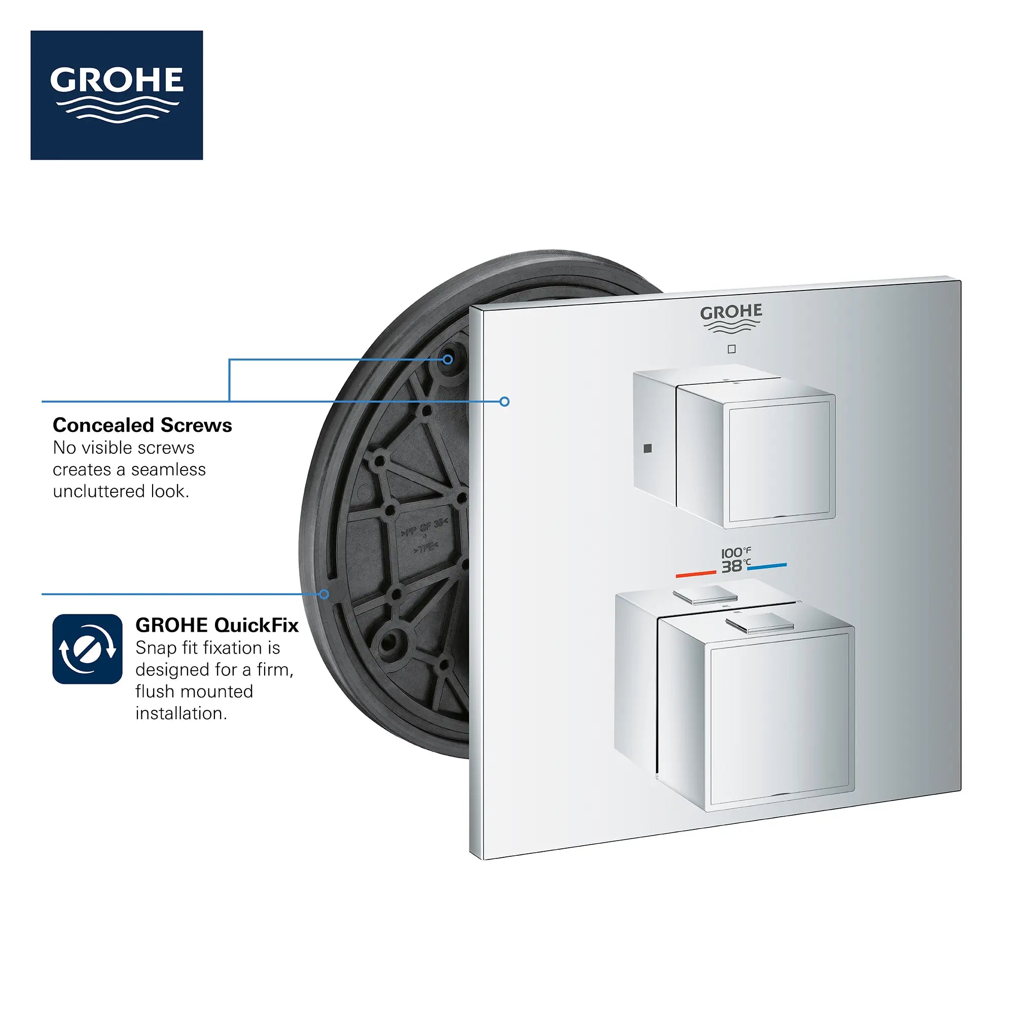 Single Function 2-Handle Thermostatic Valve Trim // GROHE STARLIGHT CHROME // 68959_GROHE_Info_Grohtherm_2handle_Thermo_24157_Cube_Single_3_0_CDNwebp.webp