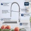 [31380000] K7 Medium Single-Handle Semi-Pro Dual Spray Kitchen Faucet 1.75 GPM (6.6 L/min) - GROHE StarLight Chrome