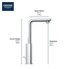 [2382500A] Single Hole Single-Handle L-Size Bathroom Faucet, 1.2 GPM (4.5 L/min) - GROHE StarLight Chrome