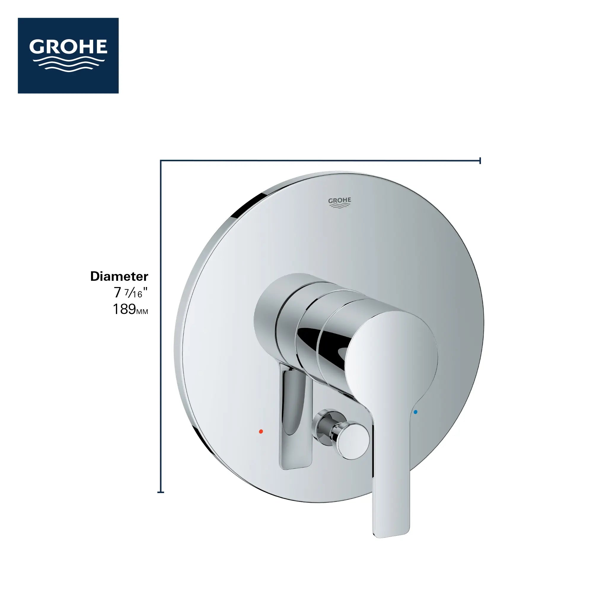 Pressure Balance Valve Trim with Diverter // GROHE STARLIGHT CHROME // 69000_2019_GROHE_Lineare_29168001_Infographic_0_CDNwebp.webp