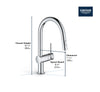 [31359002] Single-Handle Pull Down Kitchen Faucet Dual Spray 1.75 GPM (6.6 L/min) with Touch Technology - GROHE StarLight Chrome