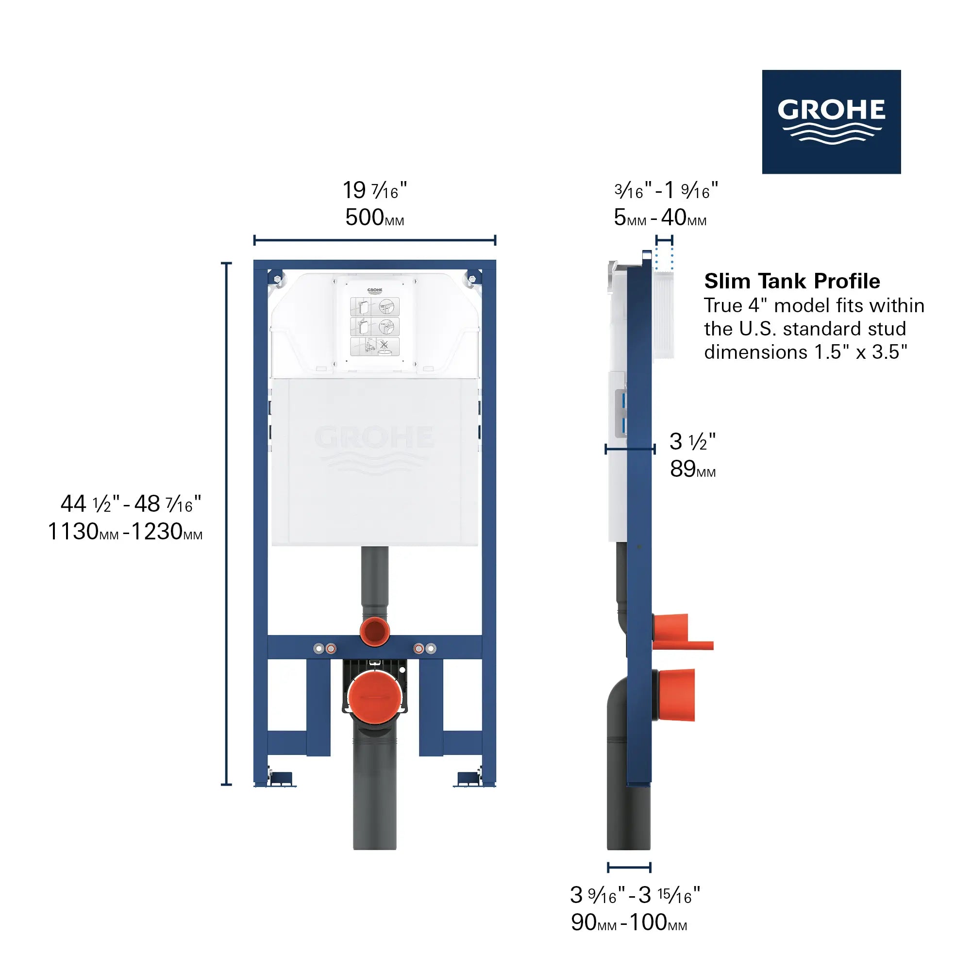 Rapid SL Slim 2” x 4” In-Wall Carrier for Toilet // NO FINISH // 69073_GROHE_Slim_Cistern_39688000_Info_2_0_CDNwebp.webp