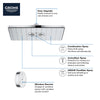 [26645000] Shower Head with Remote, 12" - 2 Sprays, 1.75 GPM (6.6 L/min) - GROHE StarLight Chrome