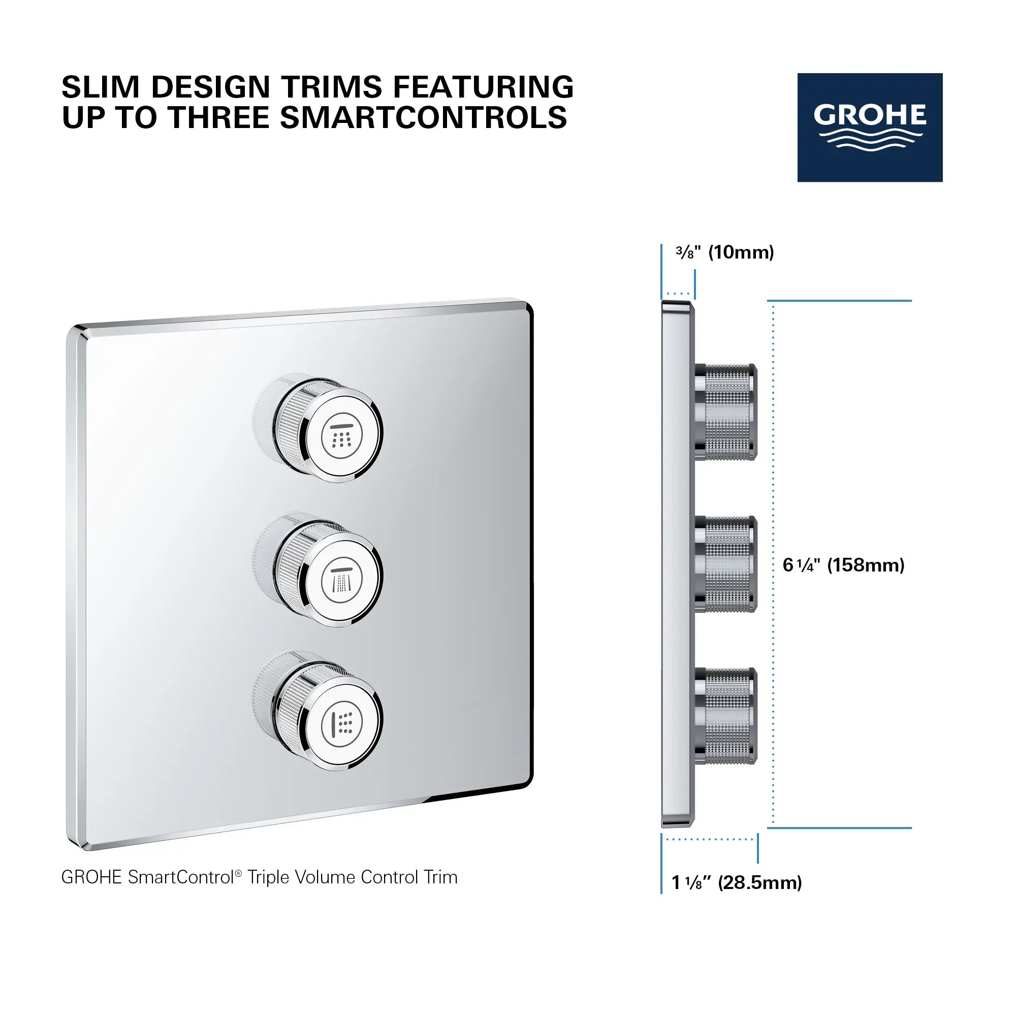 Triple Volume Control Trim // GROHE STARLIGHT CHROME // 69167_GROHE_SmartControl_Square_29127000_Triple_Volume_Info_1_0_CDNwebp.webp