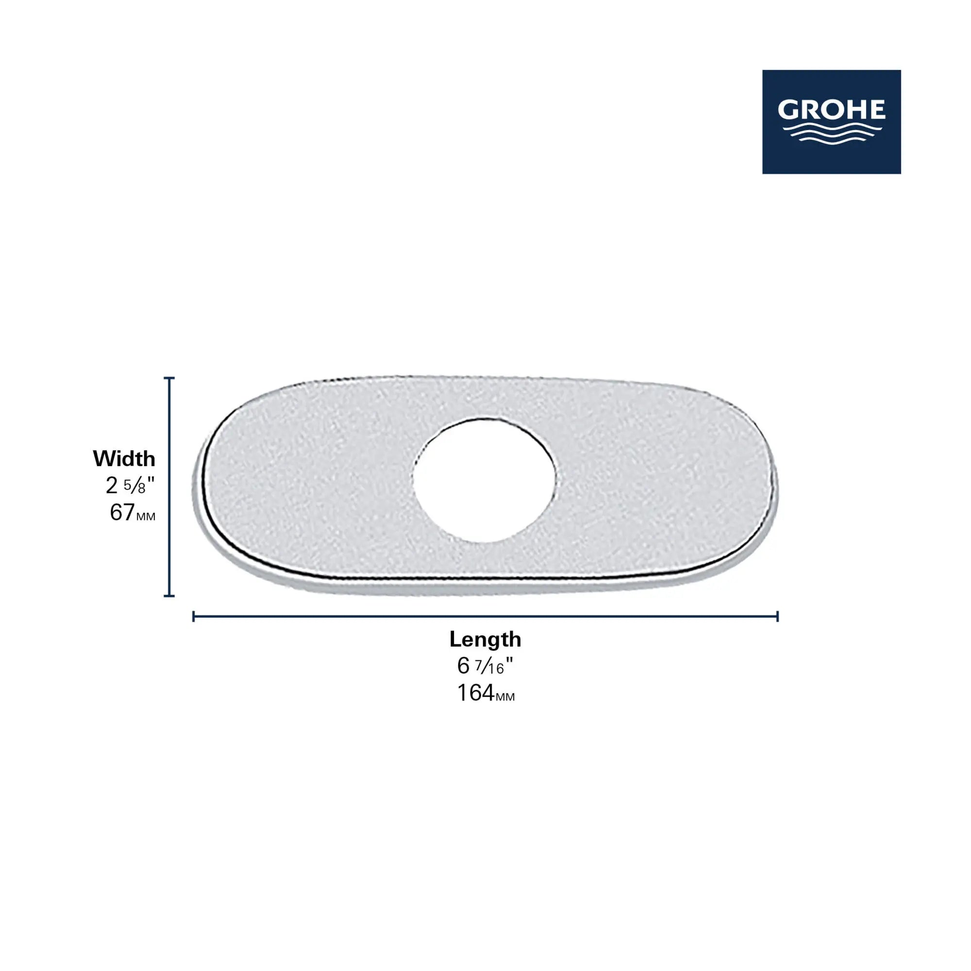 6" Escutcheon // 6 IN / GROHE STARLIGHT CHROME // 69211_GROHE_Matte_Black_Launch_DIMENSIONAL_07551_0_Infographics_1_0_CDNwebp.webp