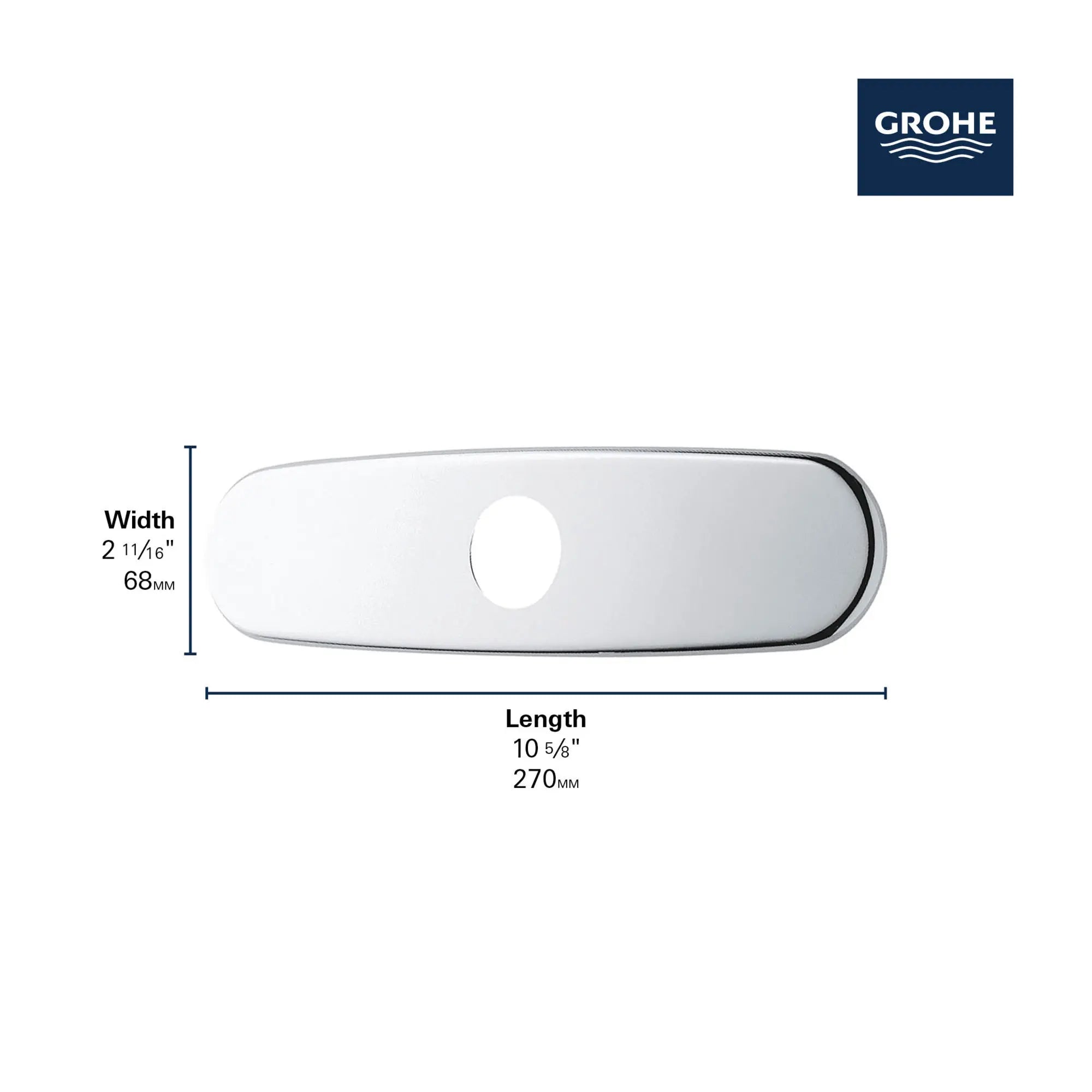 10" Escutcheon // 10 IN / GROHE STARLIGHT CHROME // 69212_GROHE_Matte_Black_Launch_DIMENSIONAL_07552_0_Infographics_1_0_CDNwebp.webp