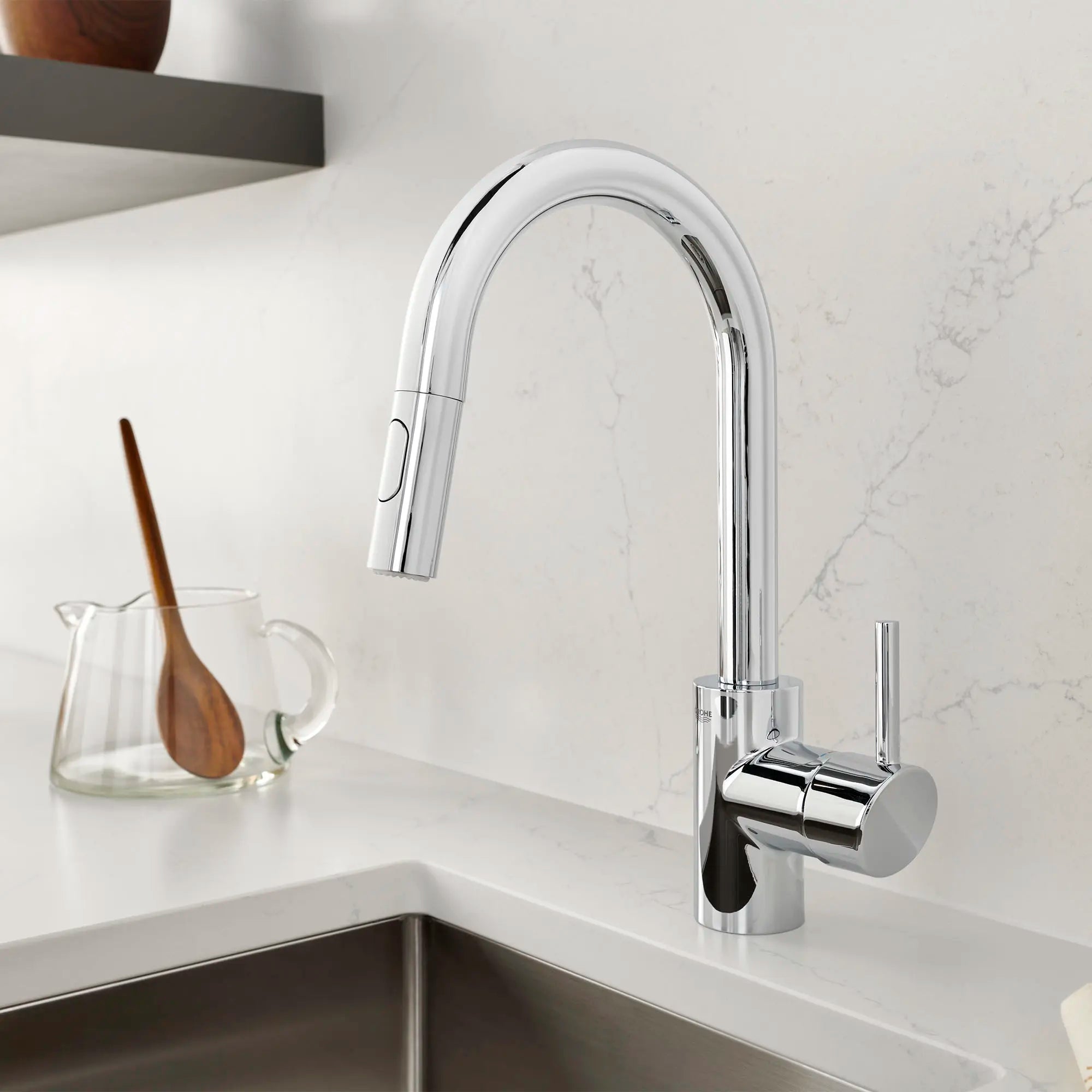 Concetto Single-Handle Pull Down Prep Faucet 1.75 GPM (6.6 L/min) // GROHE STARLIGHT CHROME // 71957_B-31479001_2_CDNwebp.webp