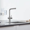 [31608DC2] GROHE Blue Single-Handle Pull-Out Kitchen Faucet Single Spray 1.75 GPM (6.6 L/min) with Chilled & Sparkling Water - GROHE StarLight Chrome