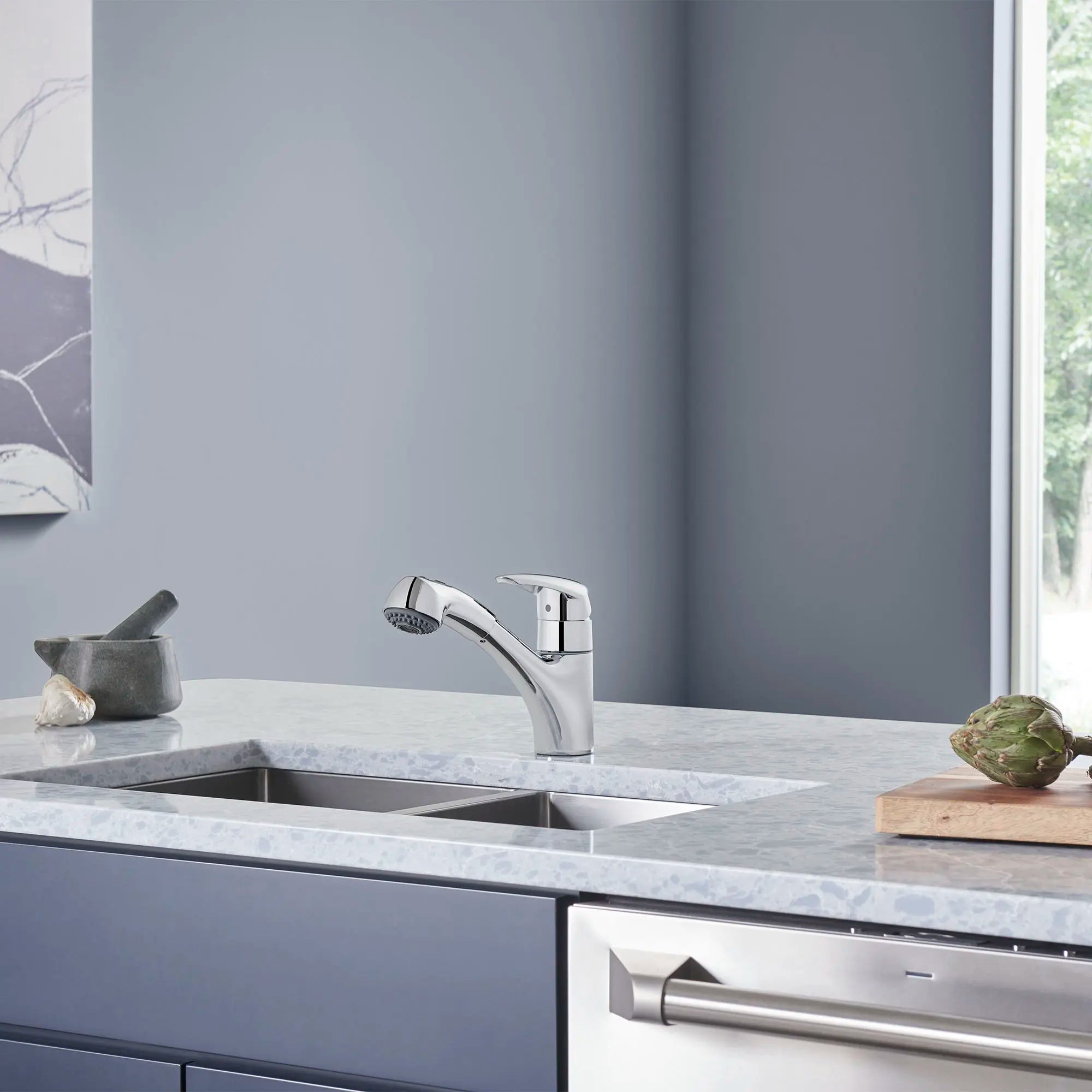 Eurodisc Single-Handle Pull-Out Kitchen Faucet Dual Spray 1.75 GPM // GROHE STARLIGHT CHROME // 72213_B-33330001_CDNwebp.webp