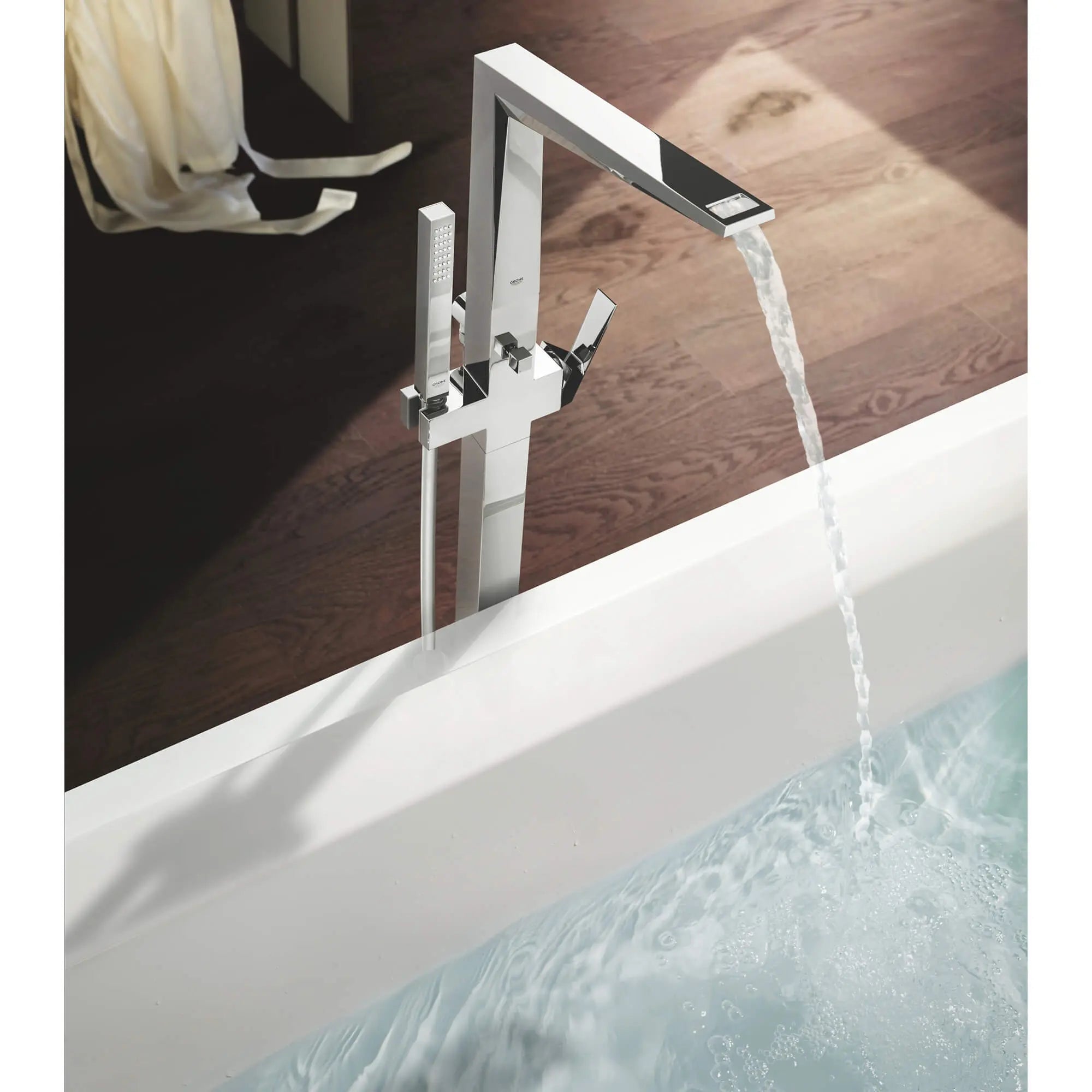 Single-Handle Freestanding Tub Faucet with 1.75 GPM Hand Shower // GROHE STARLIGHT CHROME // 787_23119000-floor-standing-tub-filler-enviro-7_0_CDNwebp.webp