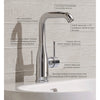 [2348600A] Single Hole Single-Handle L-Size Bathroom Faucet, 1.2 GPM (4.5 L/min) - GROHE StarLight Chrome