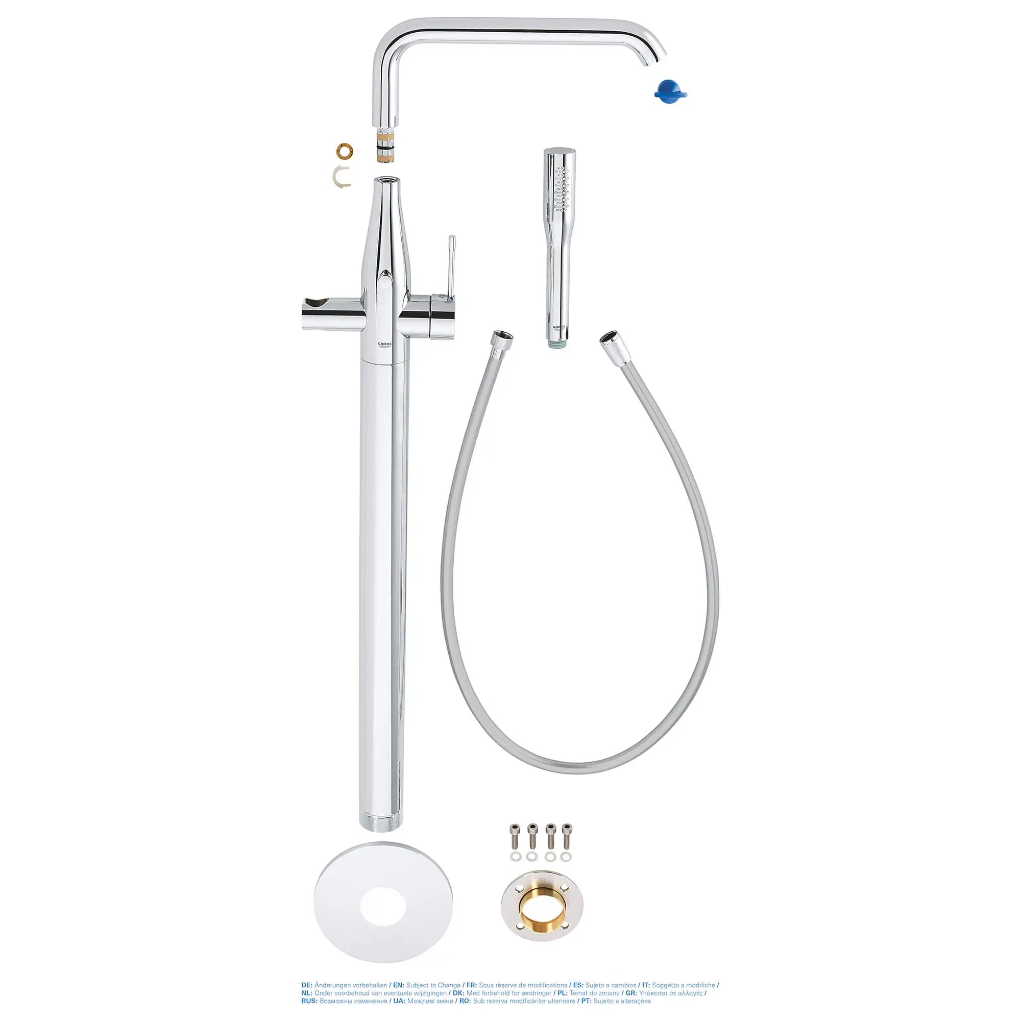 Floor Standing Tub Filler with Hand Shower // GROHE STARLIGHT CHROME // 840_23491001-floor-standing-tub-filler-enviro-6_0_CDNwebp.webp