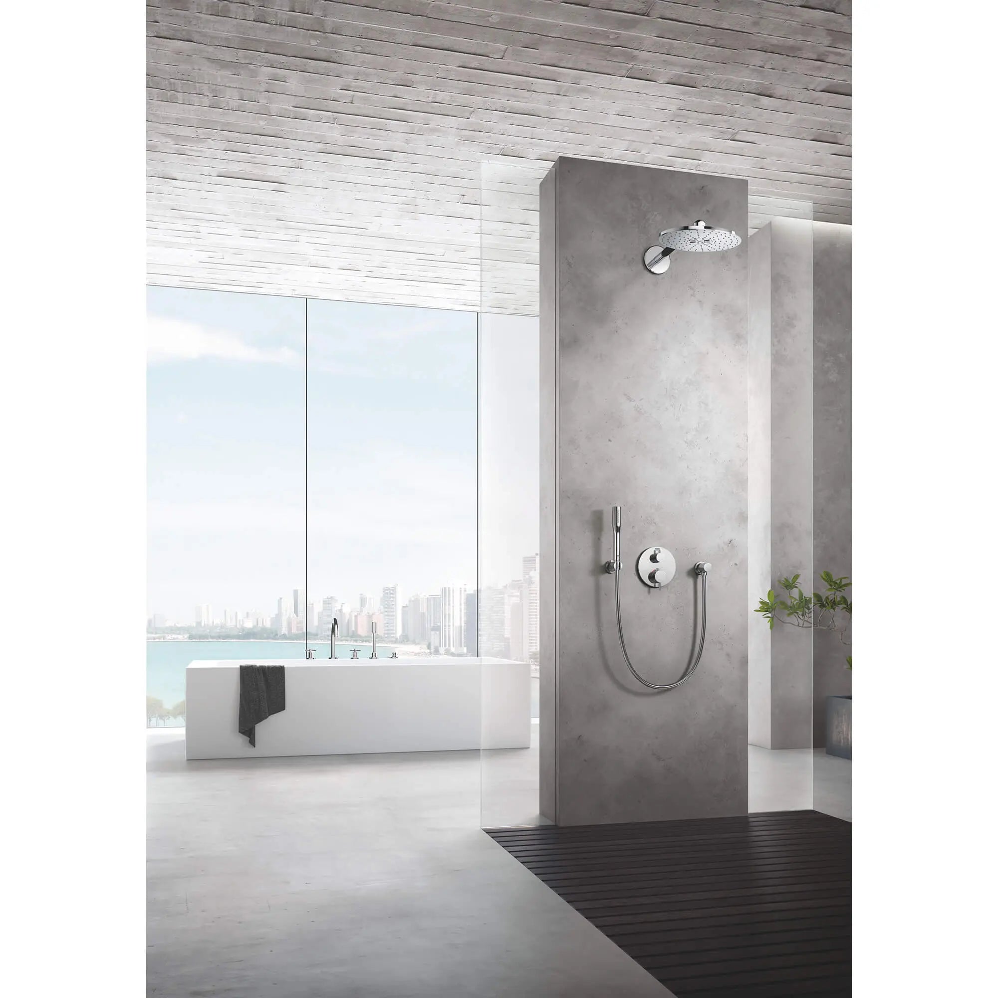 Single Function 2-Handle Thermostatic Valve Trim // GROHE STARLIGHT CHROME // 948_24150003-single-function-2-handle-thermostatic-trim-enviro-1_0_CDNwebp.webp