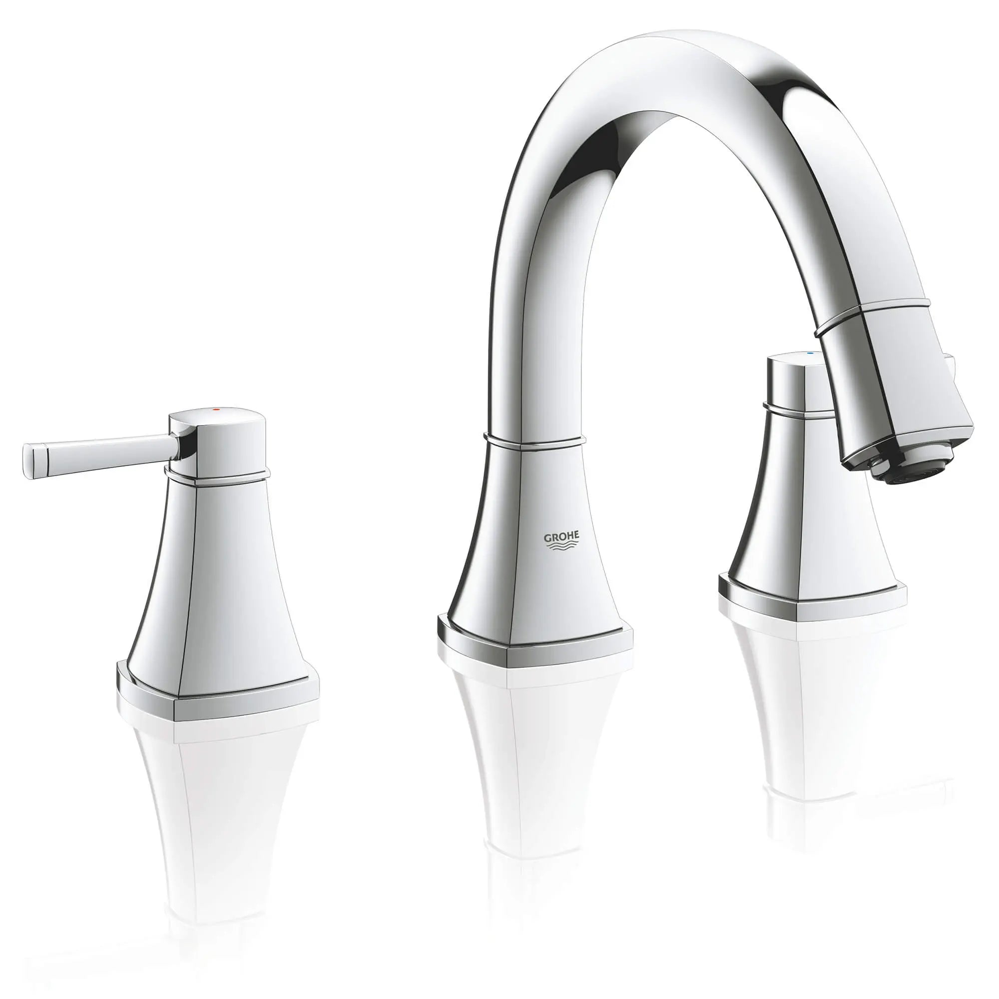3-Hole 2-Handle Deck Mount Roman Tub Faucet // GROHE STARLIGHT CHROME // 960_25154000-roman-bathtub-faucet-enviro-1_0_CDNwebp.webp