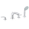 [25170002] 4-Hole 2-Handle Deck Mount Roman Tub Faucet with 1.75 GPM Hand Shower - GROHE StarLight Chrome